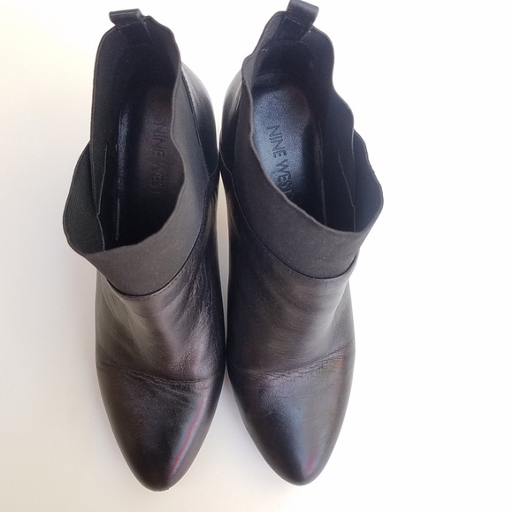 NINE WEST Black leather heeled bootie for women size 8 - Picture 10 of 13